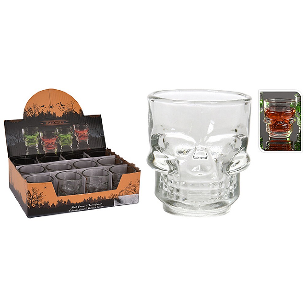 Pahar Halloween Craniu 40ml, sticla