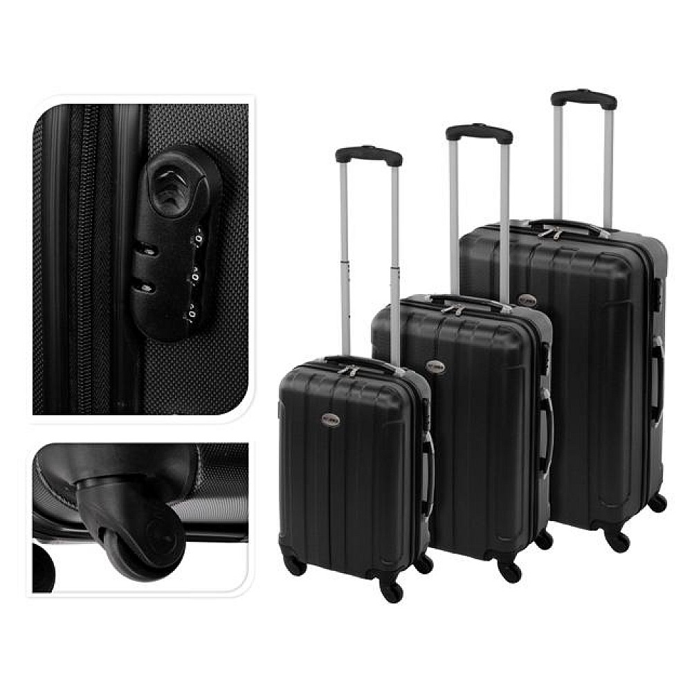 Valiza-troller 35l 50X34X20cm mic, neagra, plastic