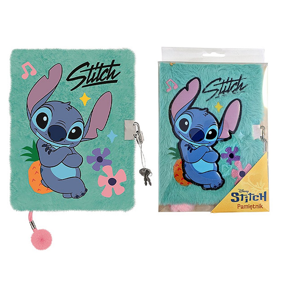 Agenda cu lacat A5, 96 foi, Stitch Mint Aloha, coperta plus