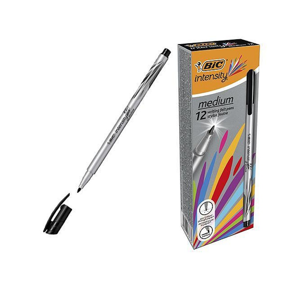 Textmarker BIC Intecity 0.4mm (f), negru