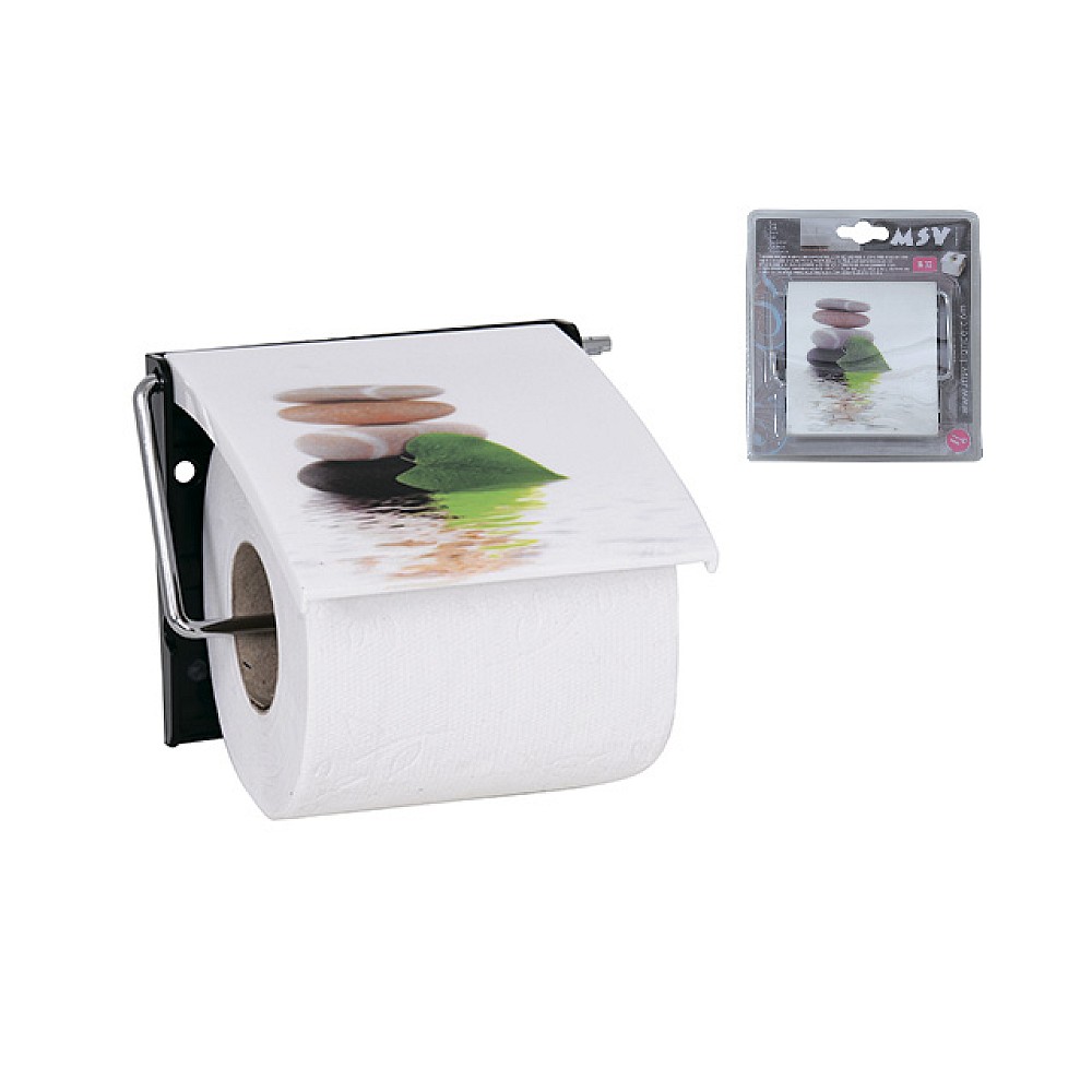 Suport pentru hârtie WC cu capac MSV Lingga