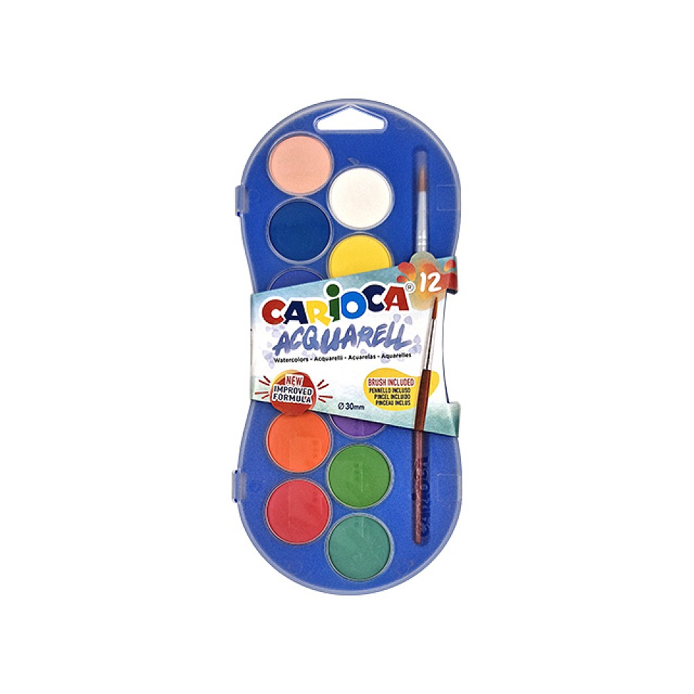 Set de vopsea de acuarela Carioca Watercolor 12bucXD30mm