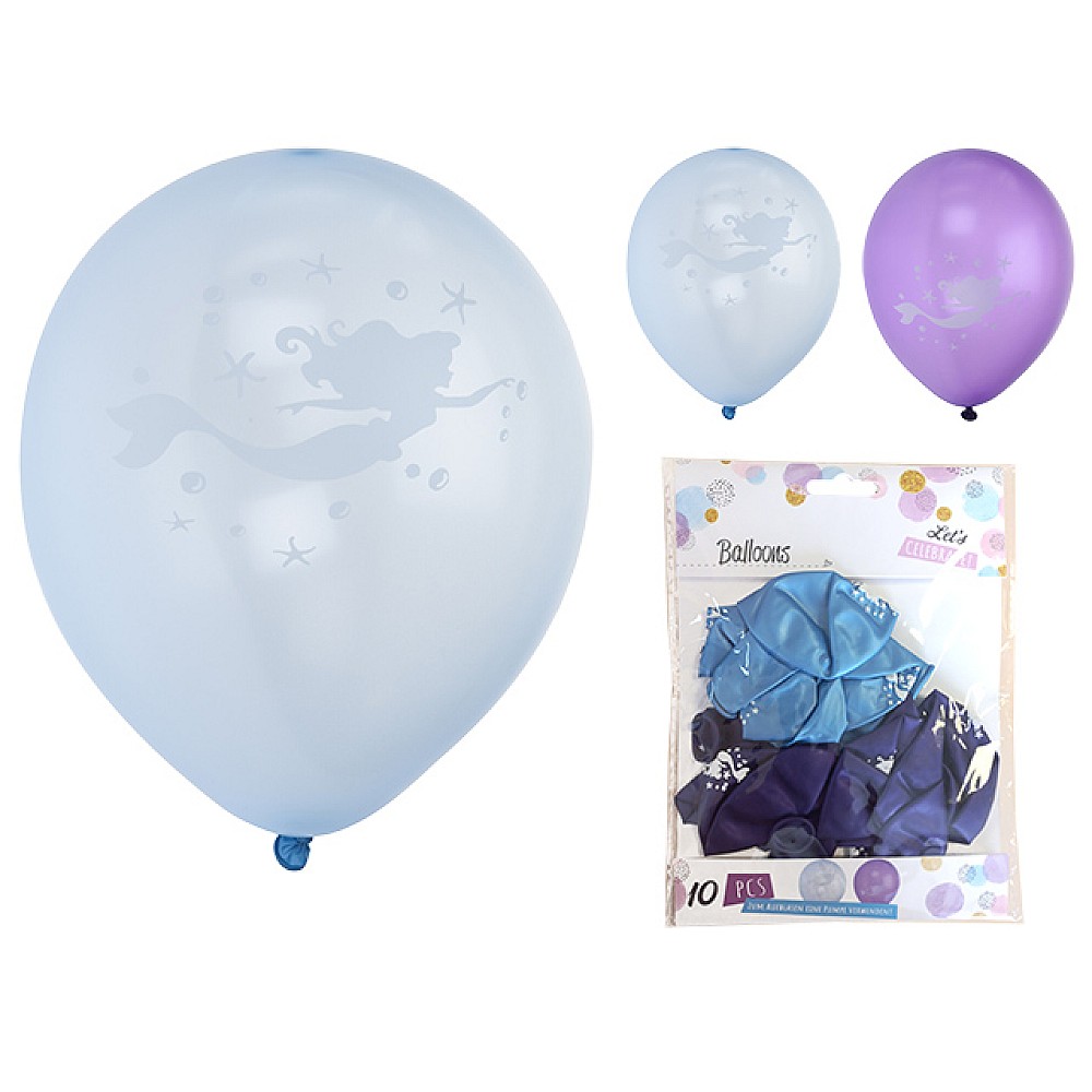 Set baloane 10buc, D30cm, mov si albastru