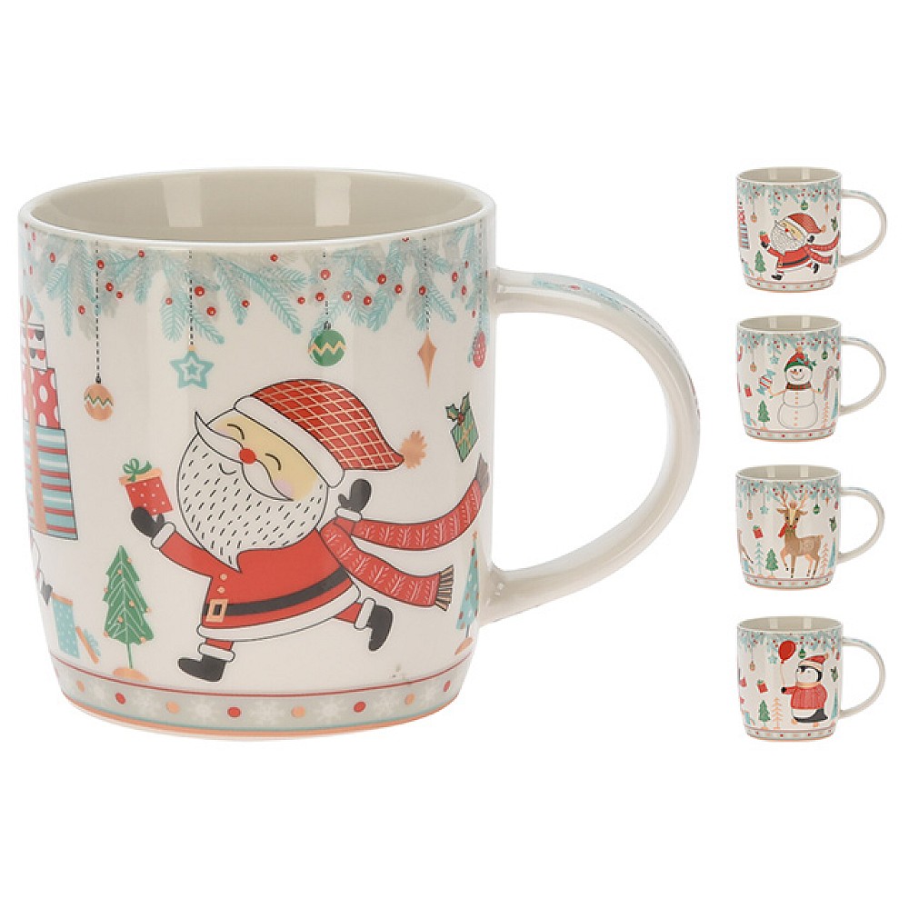 Cana de Craciun 370ml, 4 modele, portelan