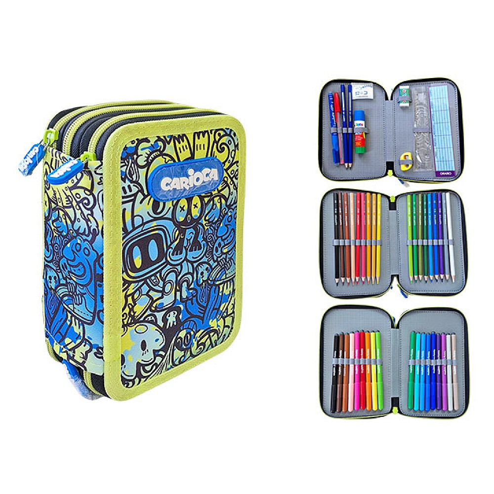 Penar Carioca Comics Yellow textil, echipat, 3 compartimente