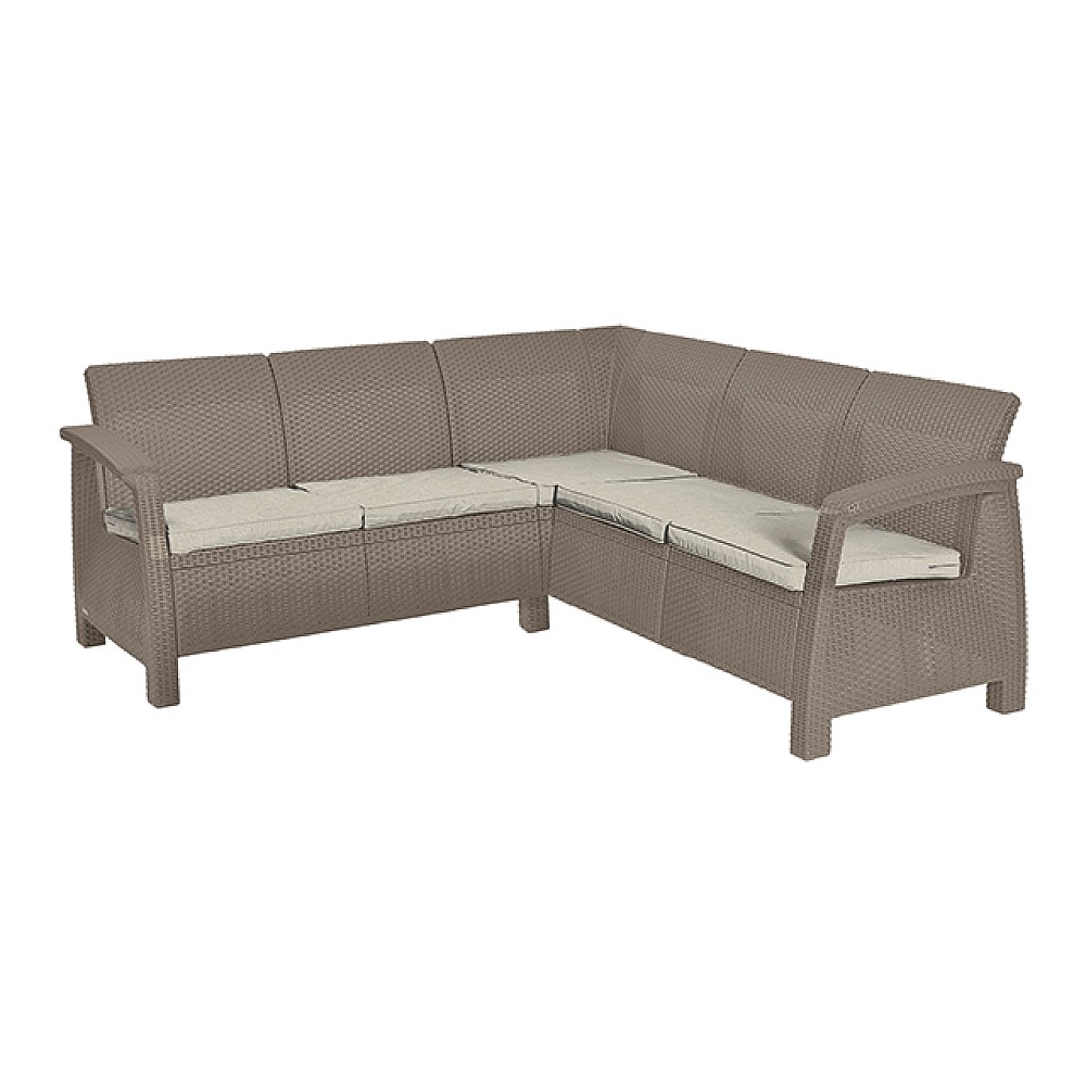 Coltar Corfu Relax 190X190X79 cm, perne, cappucino