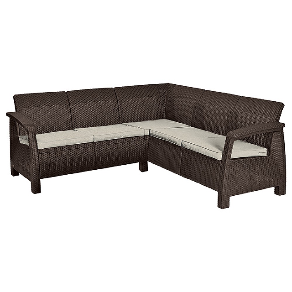 Coltar Corfu Relax 190X190X79 cm, perne, brun