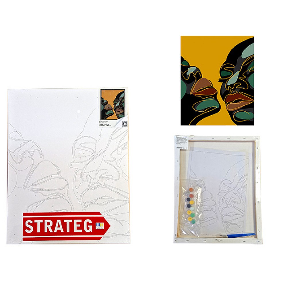 Pictura dupa numere Abstract pe fundal colorat 40X50 cm 