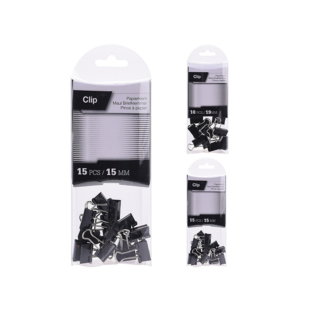 Set de binder clipse 15 bucX15mm/10 bucX19mm