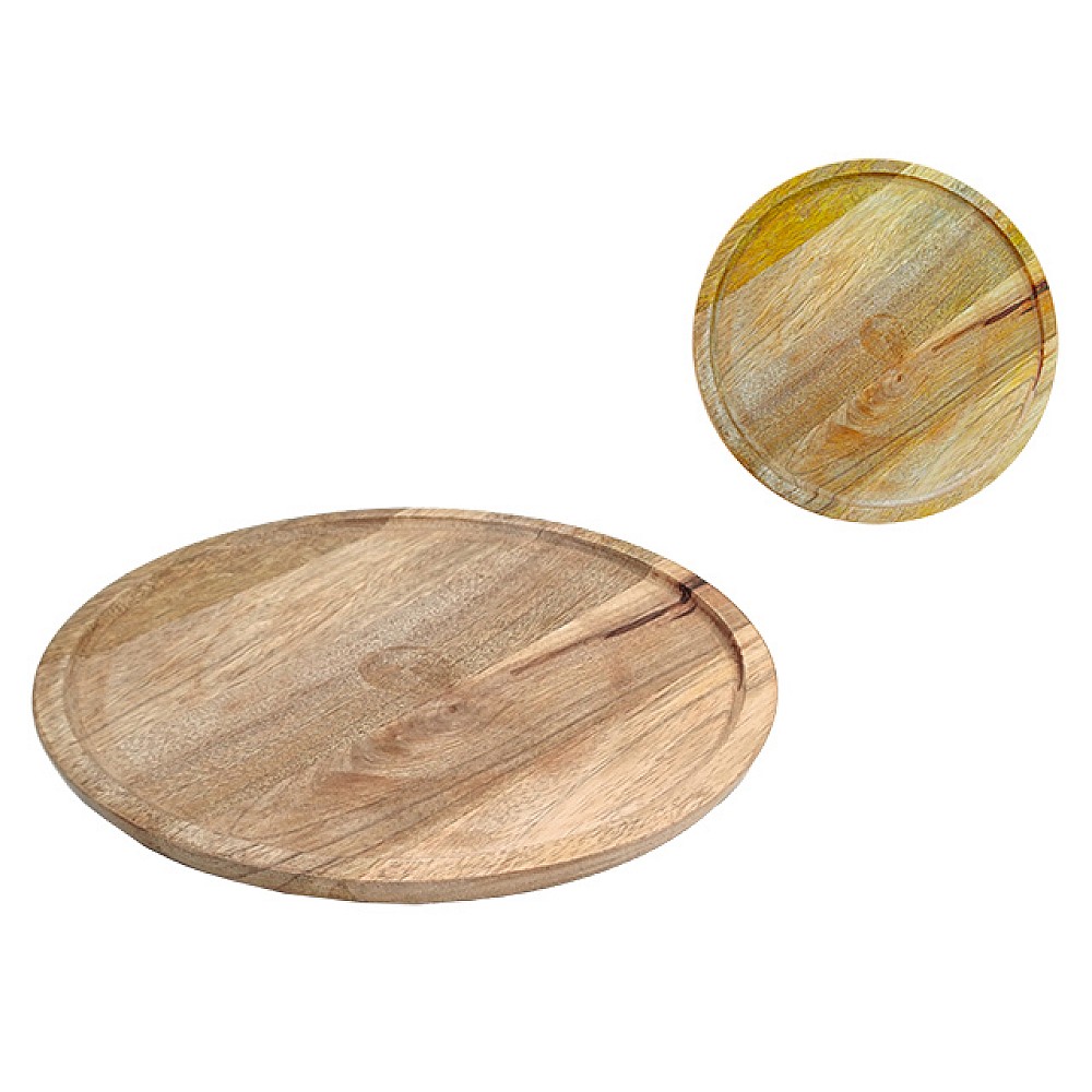 Platou de servire EH D28cm, cu margine, lemn de mango