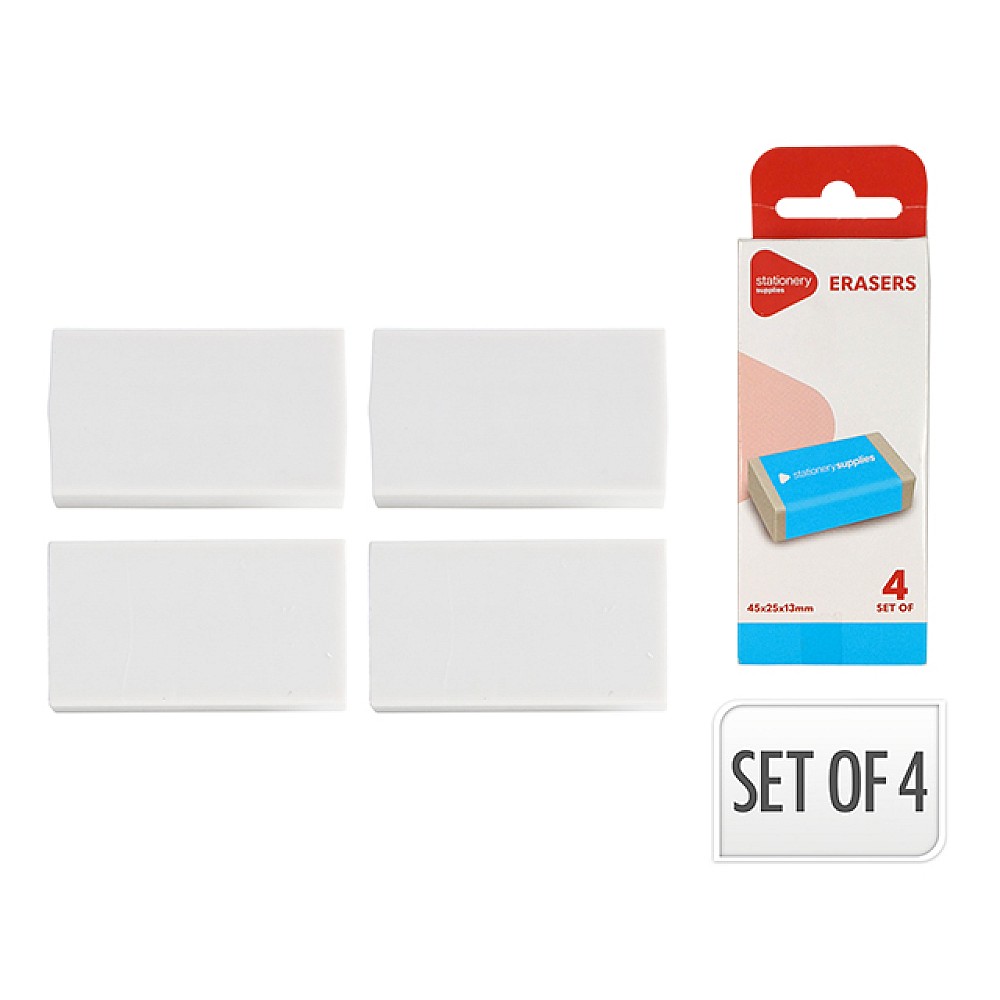 Set de 4 radiere, 4.5 x 2.5 x 1.3 mm, 4 buc.