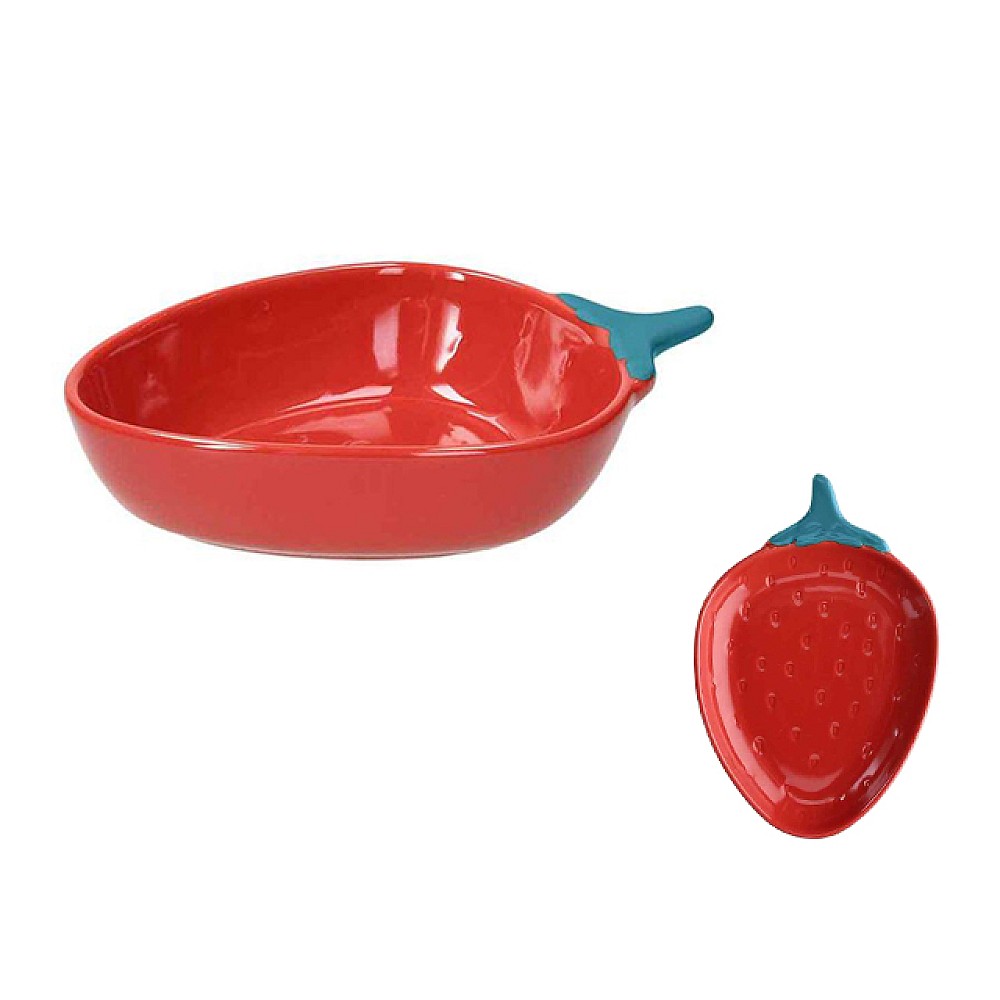 Salatiera din ceramicaTognana Fragola 18X12X4.5cm, forma de capsuna