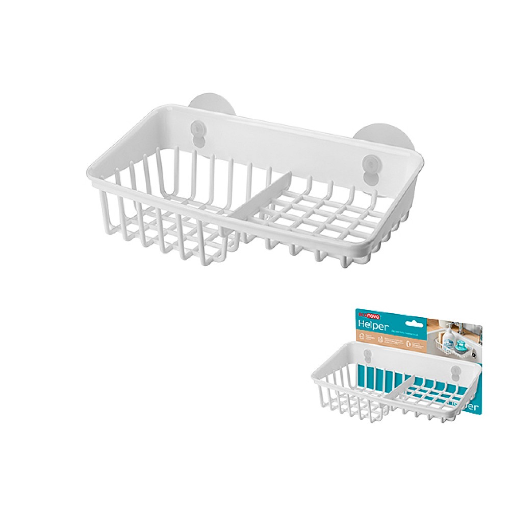 Cos pe ventuze 2 nivele Econova Helper 24X13X8cm, alb