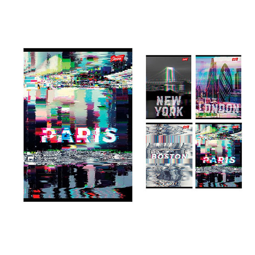 Caiet A5 60 foi linie Glitched City