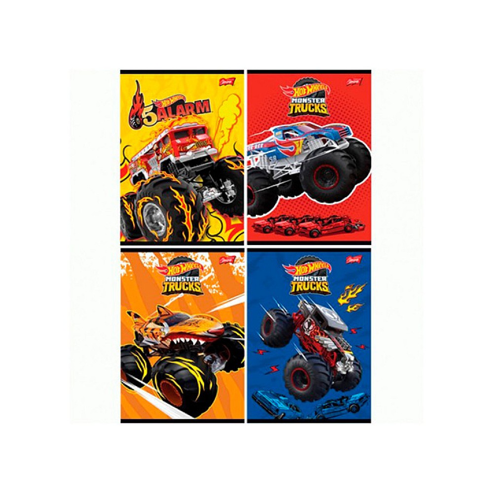 Caiet A5 16 foi Hot Wheels,  linie, coperta lucioasa