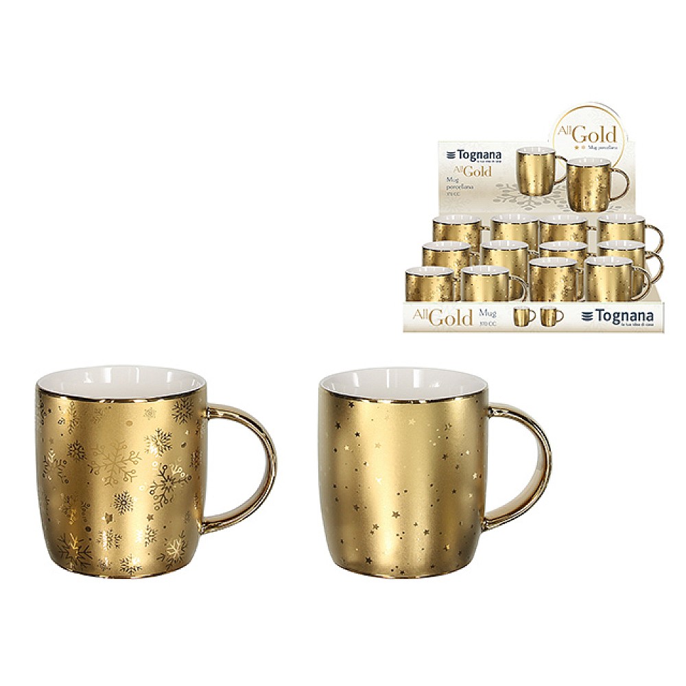 Cana 370ml Tognana Natale All Gold, 2 modele, portelan