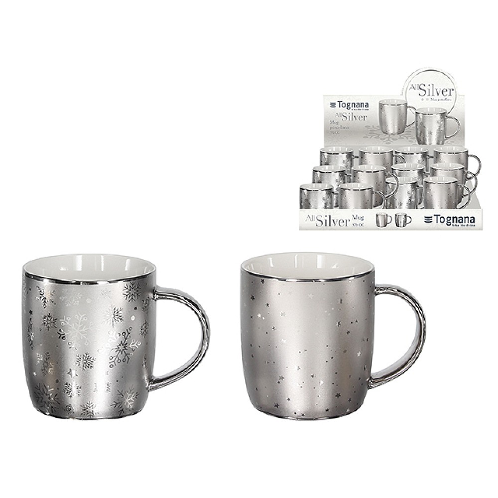 Cana 370mlTognana Natale All Silver, 2 modele, portelan 