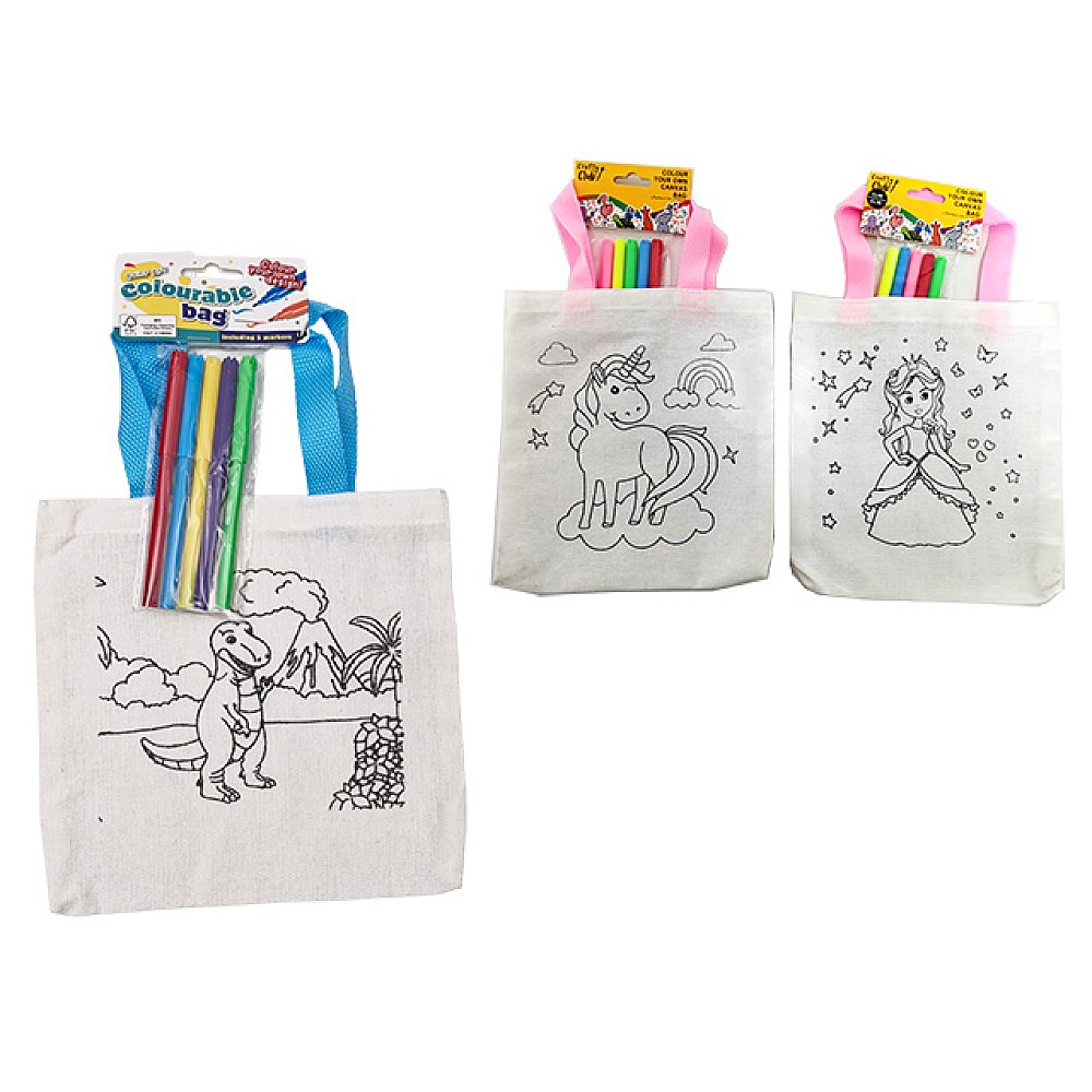 Set creativ pentru colorat, geanta + 5 carioci