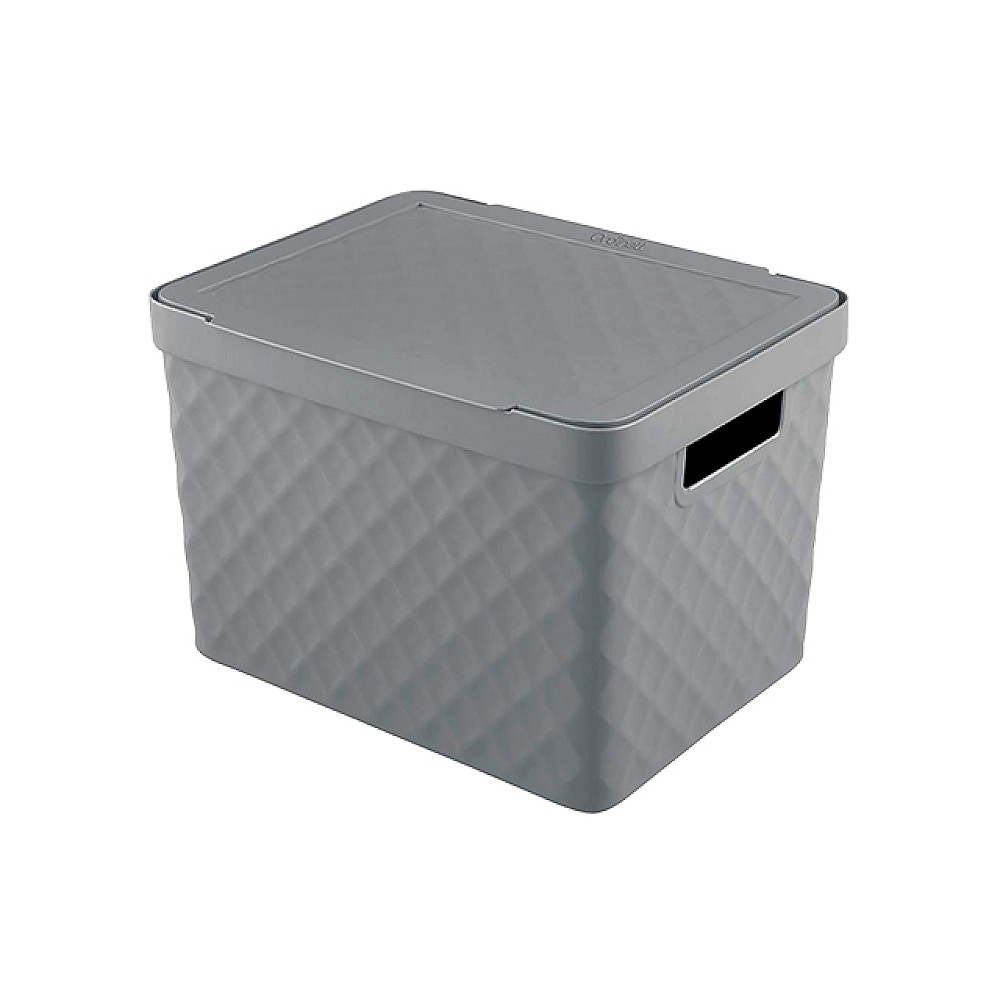 Container cu capac Kubica 51l , gri închis