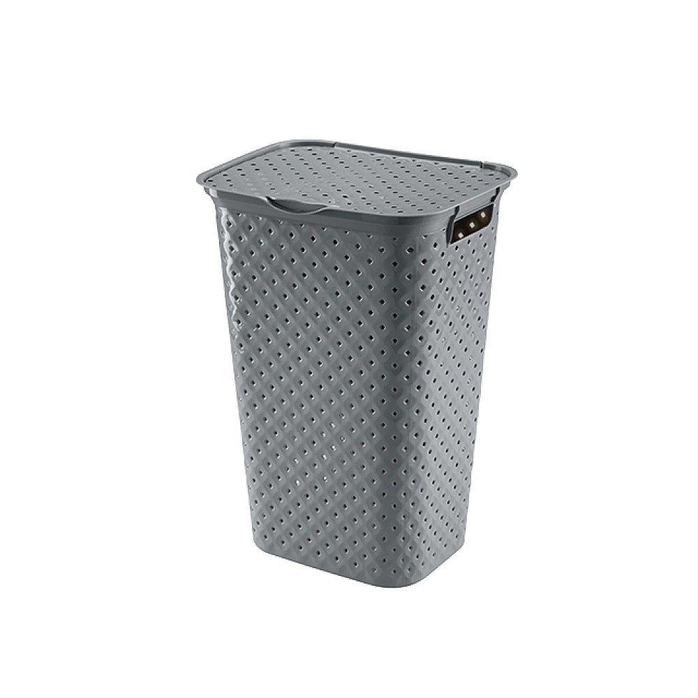 Cos pentru rufe cu capac Kubica 50l, 30X40X58cm, gri închis