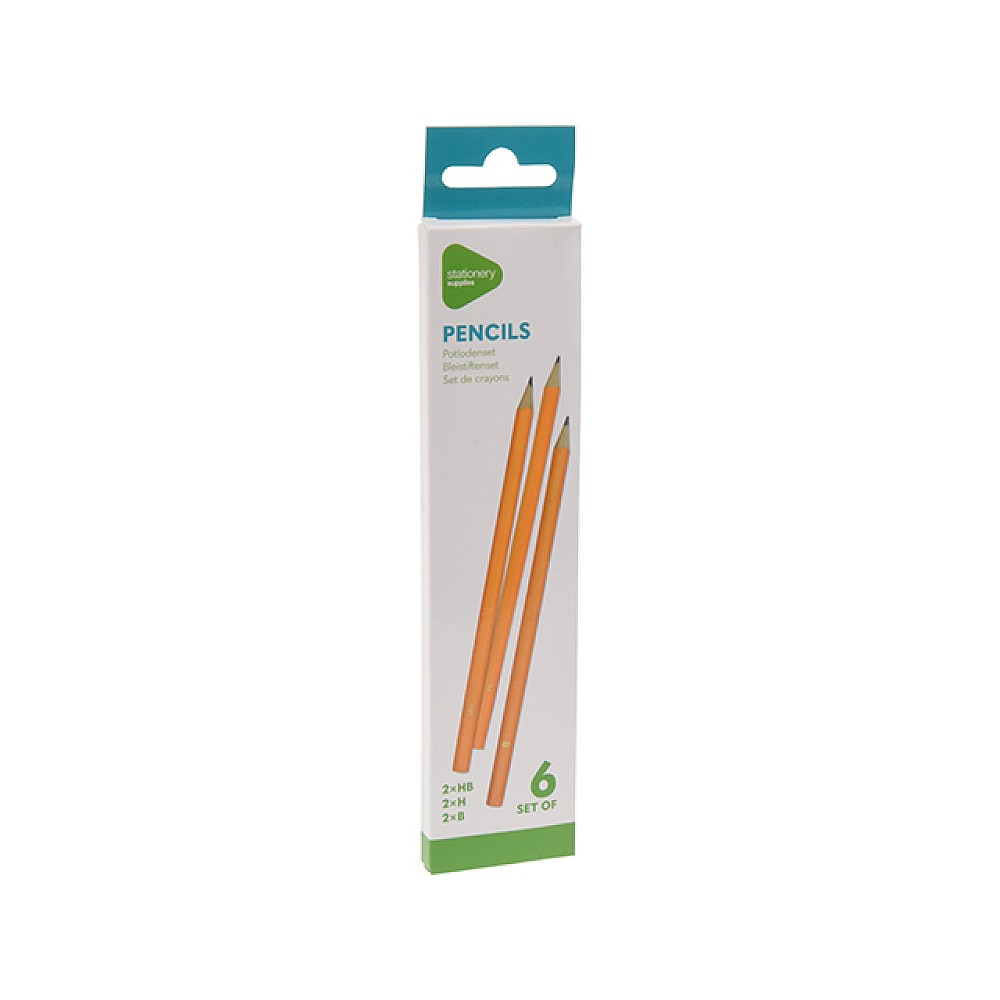 Set creioane simple, 19cm, 6 unit., 2XHB/ 2XH/ 2XB