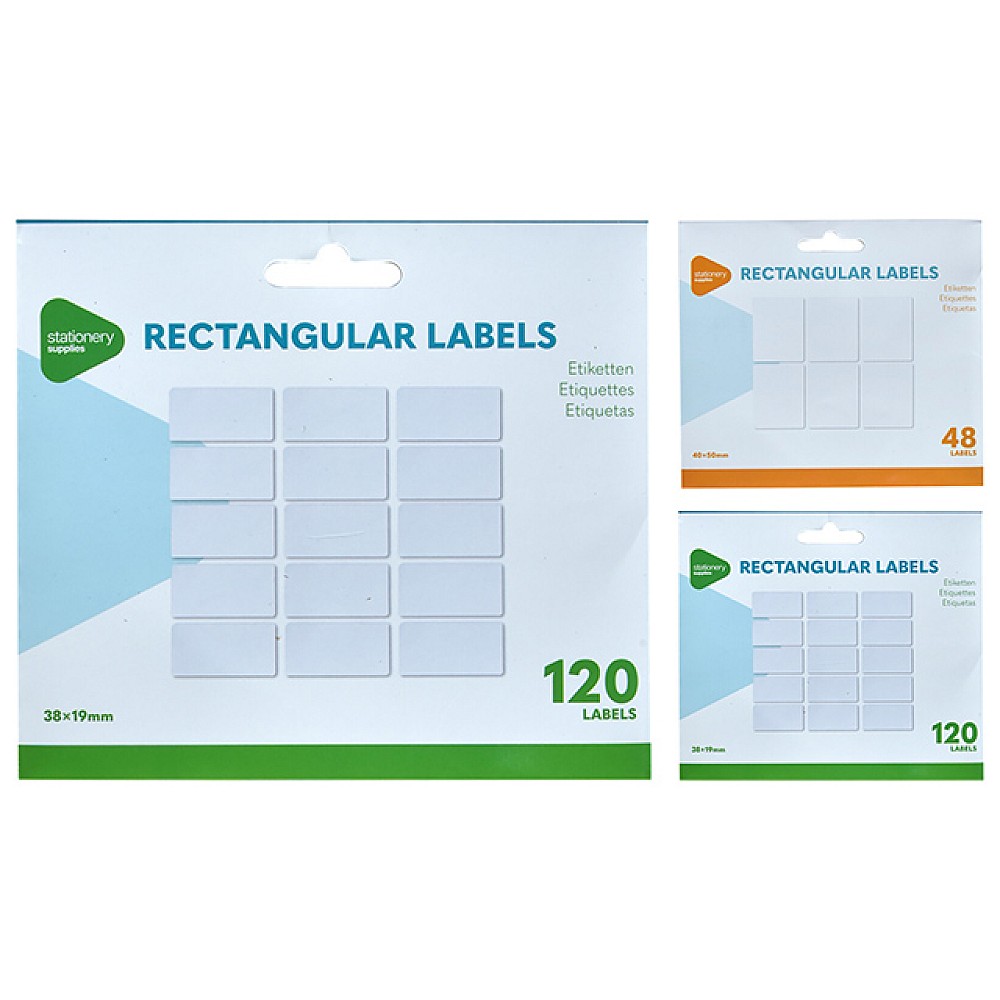 Set de etichete albe: 19X38mm 120buc, 40X50mm 48buc