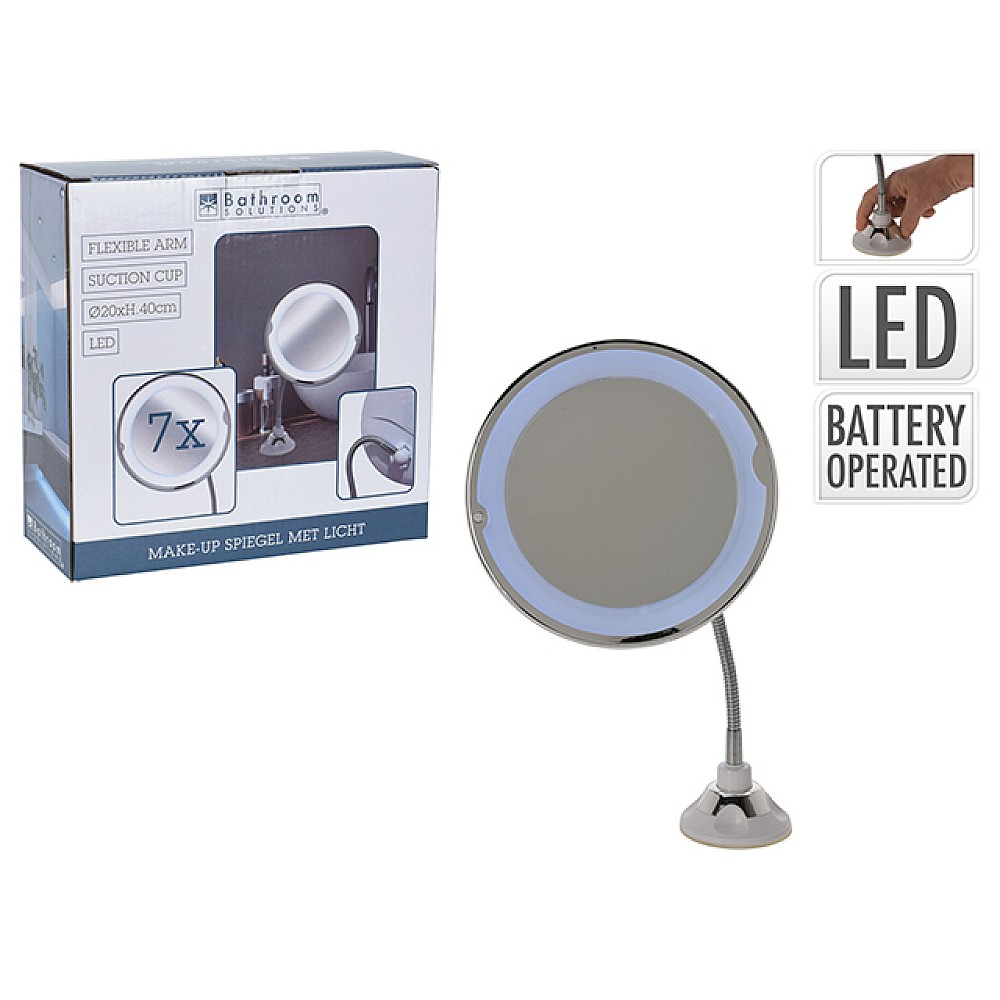 Oglinda pe suport Eleganza LED D20cm, H40cm