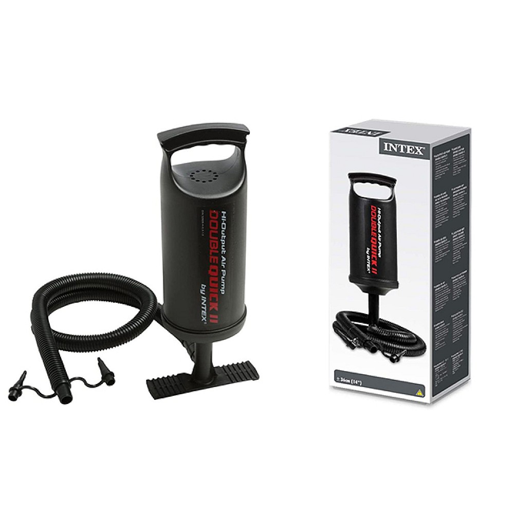 Pompa de aer manuală „Double Quick II”, furtun cu 3 duze, 36 cm