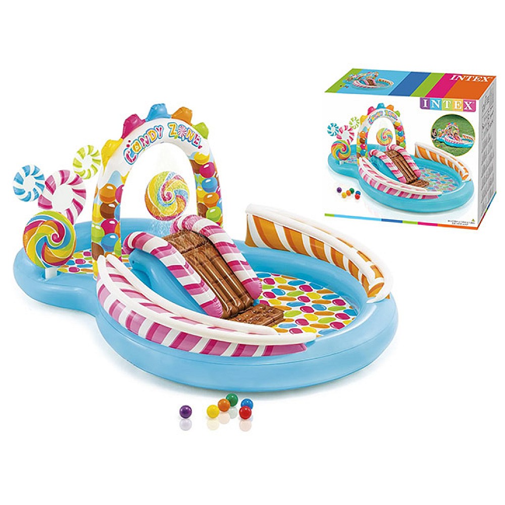 Bazin cu topogan Candy Zone, 295x191x130 cm, 374 L, până la 81 kg, 2+