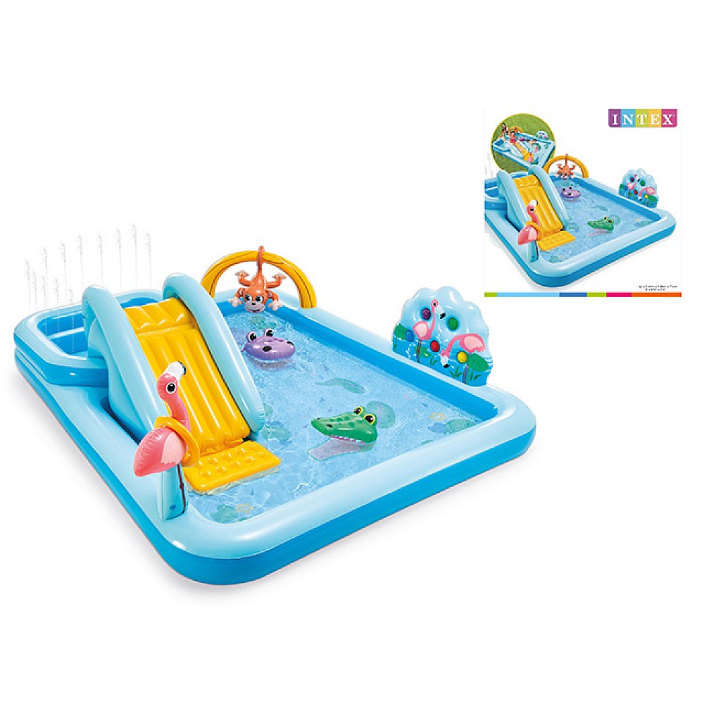 Centrul de joacă gonflabil Aventuri în jungă 244x198x71 cm, 493 L, până la 81 kg, 2+, 57161