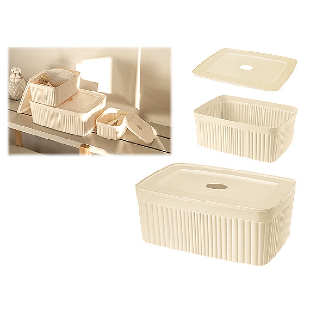 Cutie de depozitare Econova Velvet 2.5l, 23Х15Х9cm, fildes, cu capac