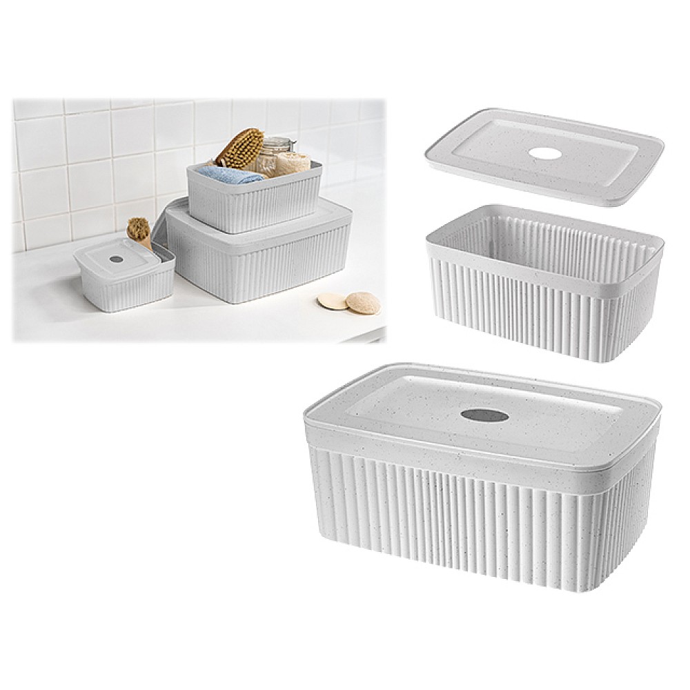 Cutie de depozitare Econova Velvet 2.5l, 23X15X9cm, gri, cu capac