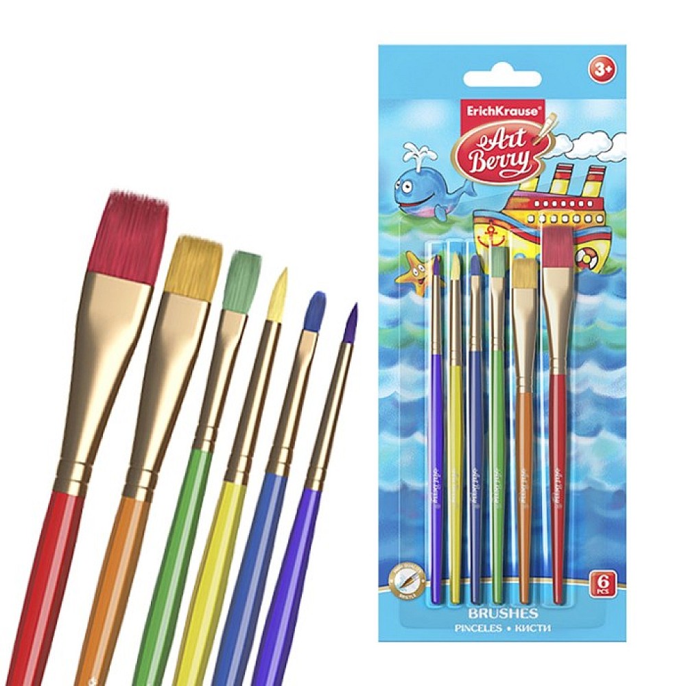 Set pensule pentru desen ErichKrause ArtBerry 6buc, sintetice