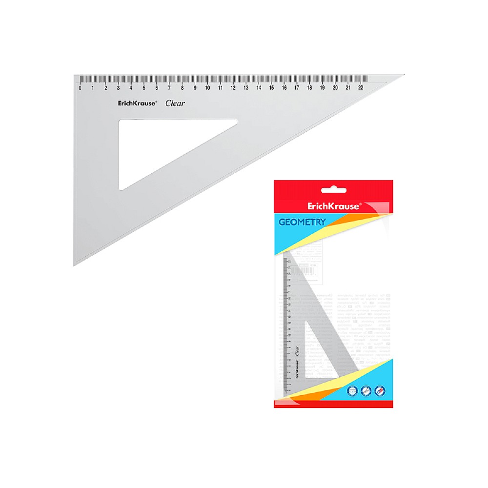 Echer plastic ErichKrause Clear, 60°/22cm, transparent