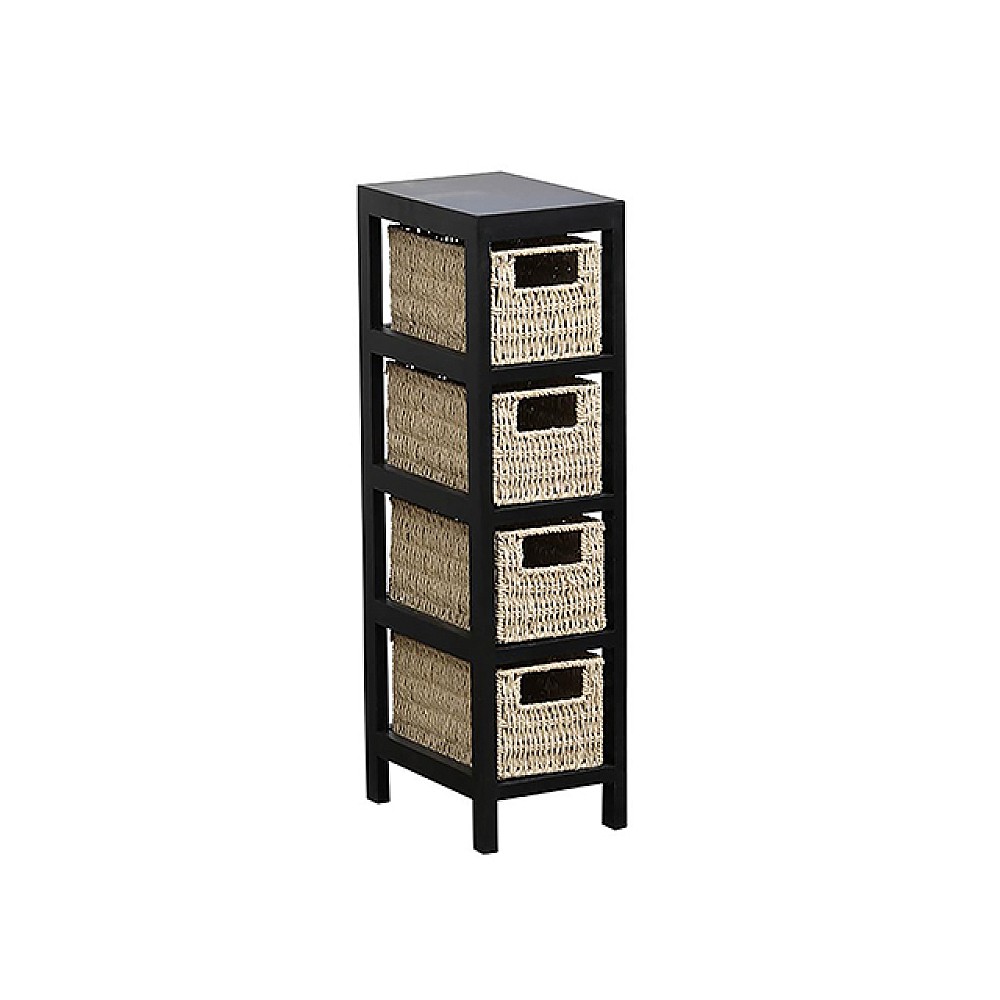 Etajera cu 4 rafturi Tendance 64.5X24X17cm MDF, negru