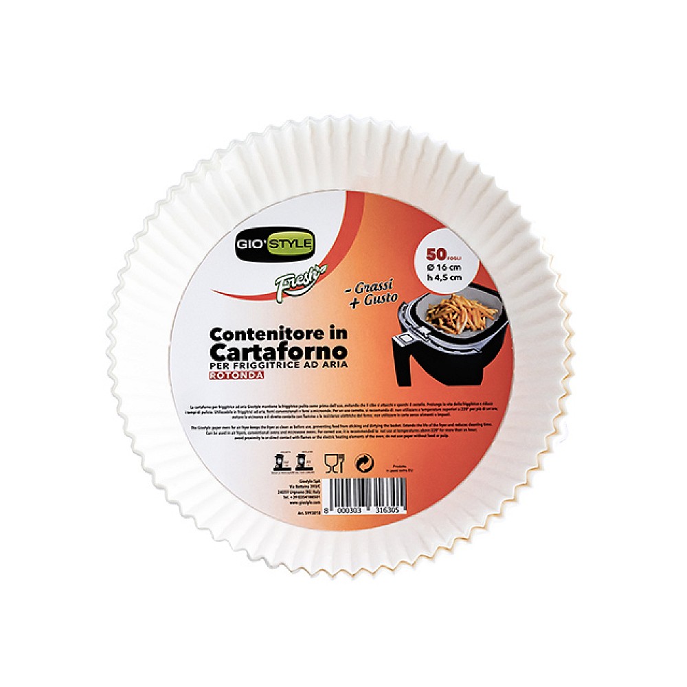 Set forme din hartie pentru aerogril GioStyle D16 cm, H4.5 cm, 50buc