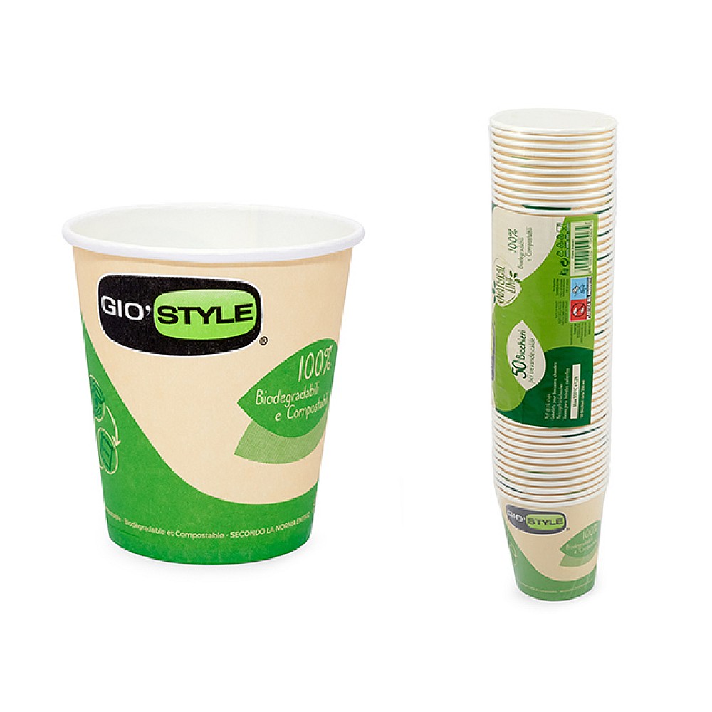 Set pahare hartie GioStyle Bio 0.2 l, 50buc