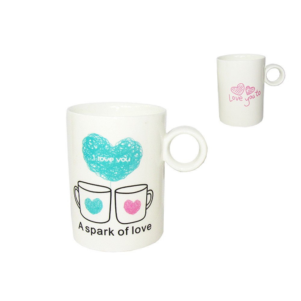 Cana 280ml Love, mâner inelar, ceramica