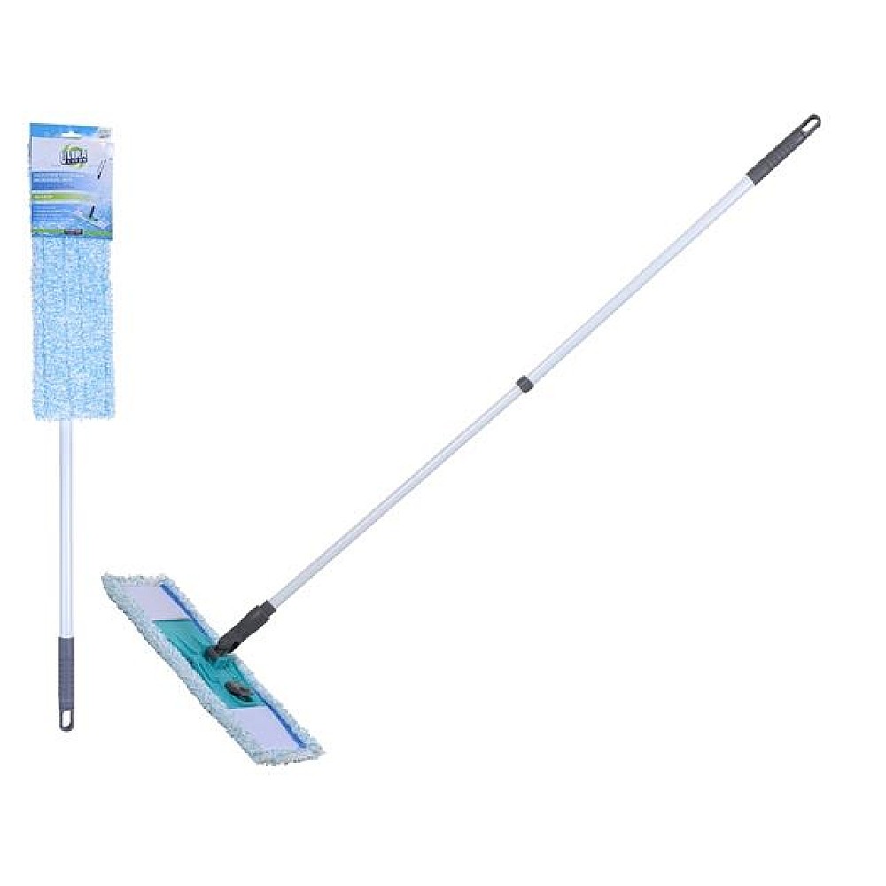 Mop plat Ultra Clean, duza microfibra 45X13cm, maner 120cm