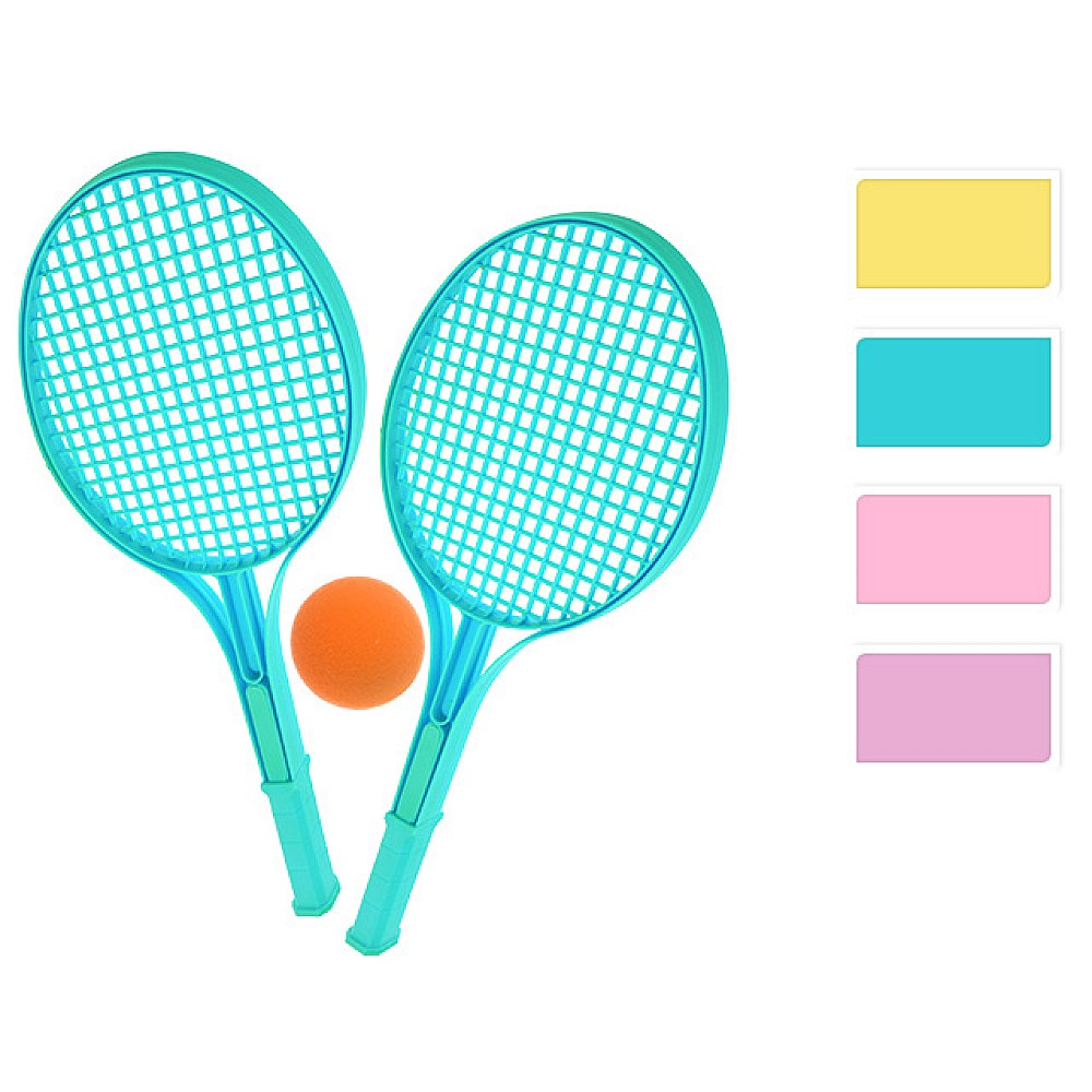 Set tenis pentru copii: palete  54cm + minge, plastic