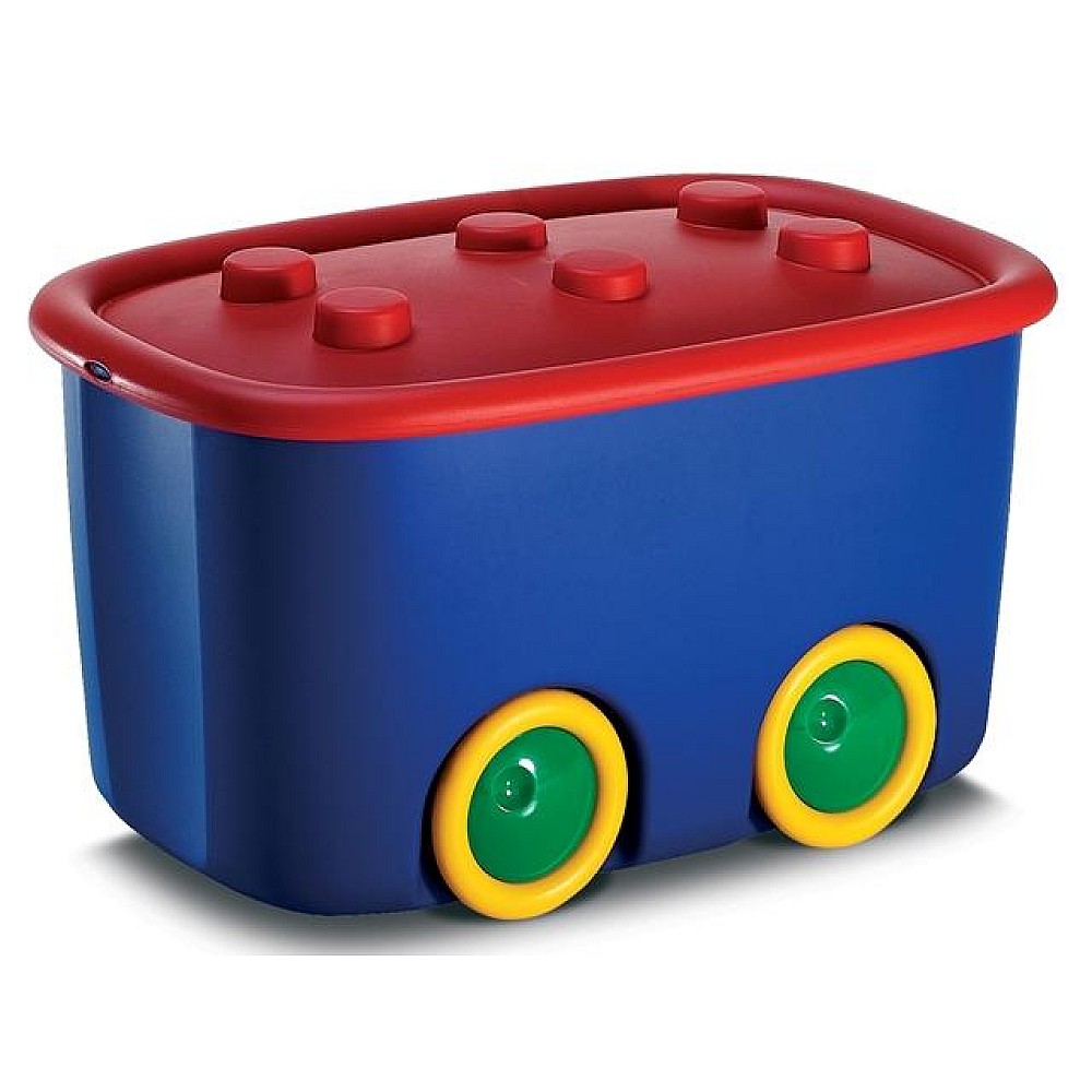 Cutie pentru jucarii KIS 46l, 58X39XH32cm, cu rot, rosu/albastru