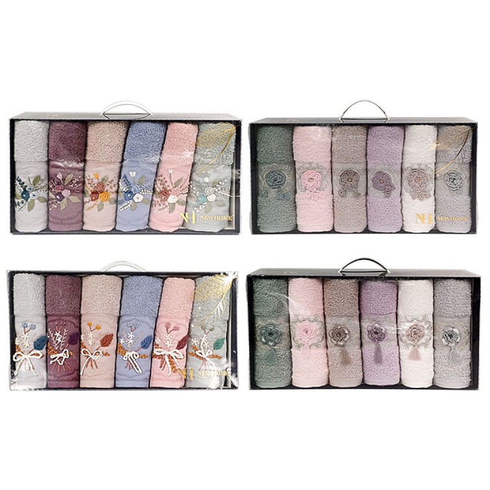 Set prosoape 6buc, 50X90cm NH Liva Lora, bumbac, lucrat manual