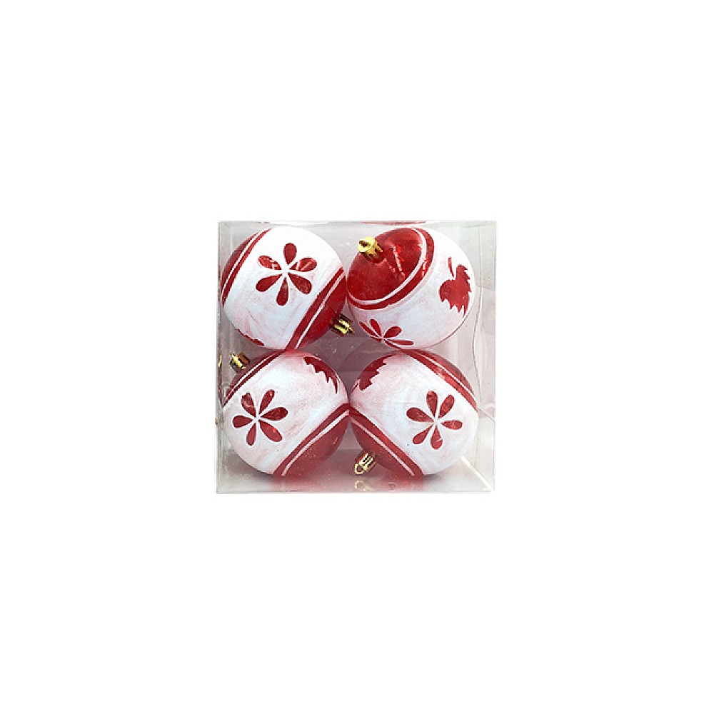 Set globuri pentru brad 4bucX80mm