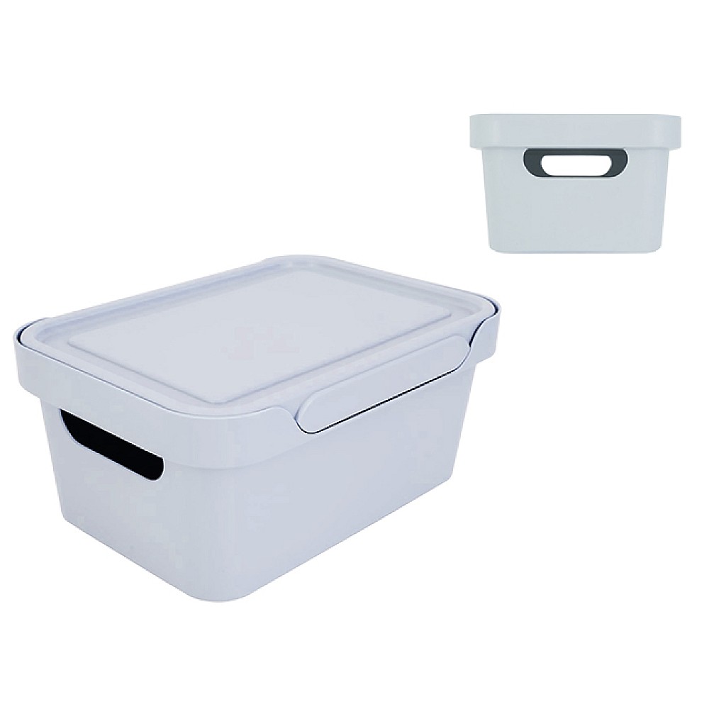 Container cu capac Econova Luxe 4.6l, 27X19X12cm, gri deschis