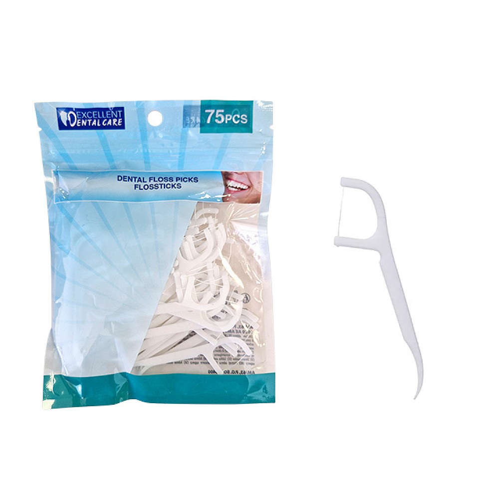 Set scobitori cu ata dentara de menta 75buc