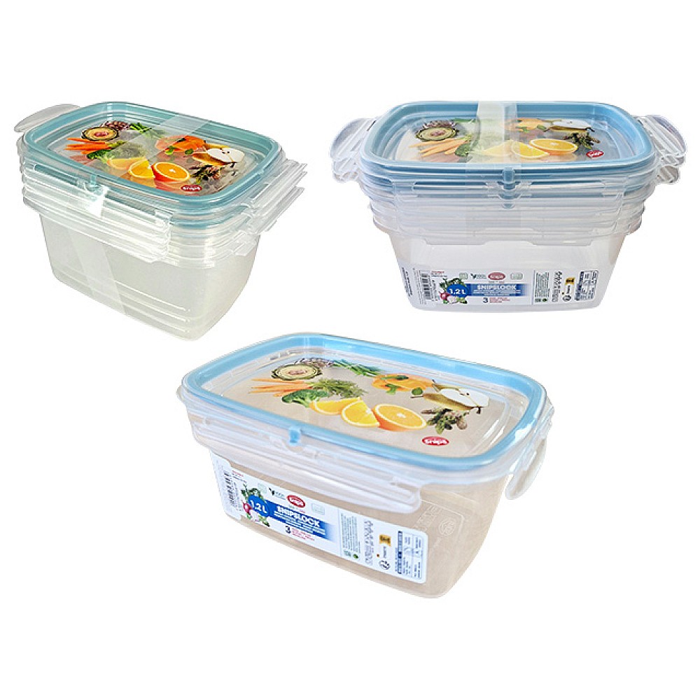 Set containere alimentare Snipslock 3cutii, 1.2l