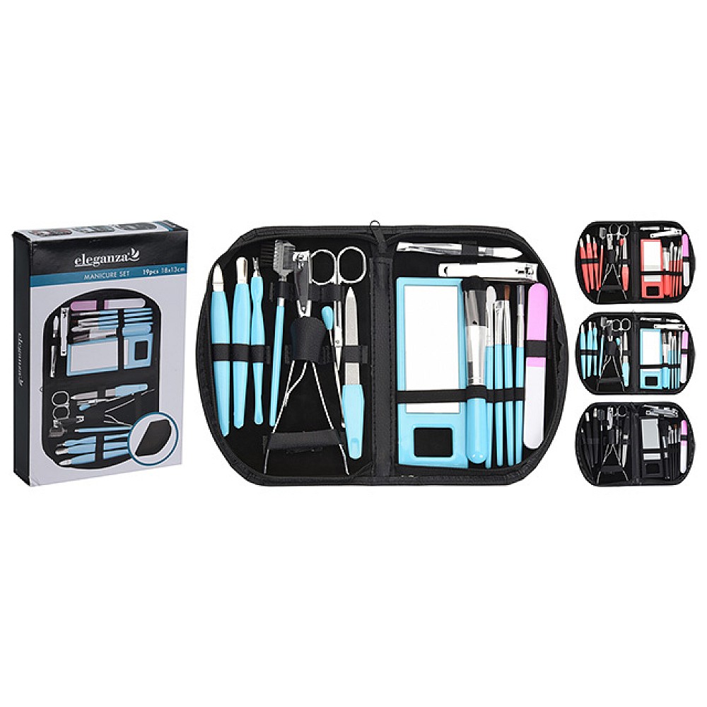 Set pentru manichiura 19buc, in husa 18X13cm