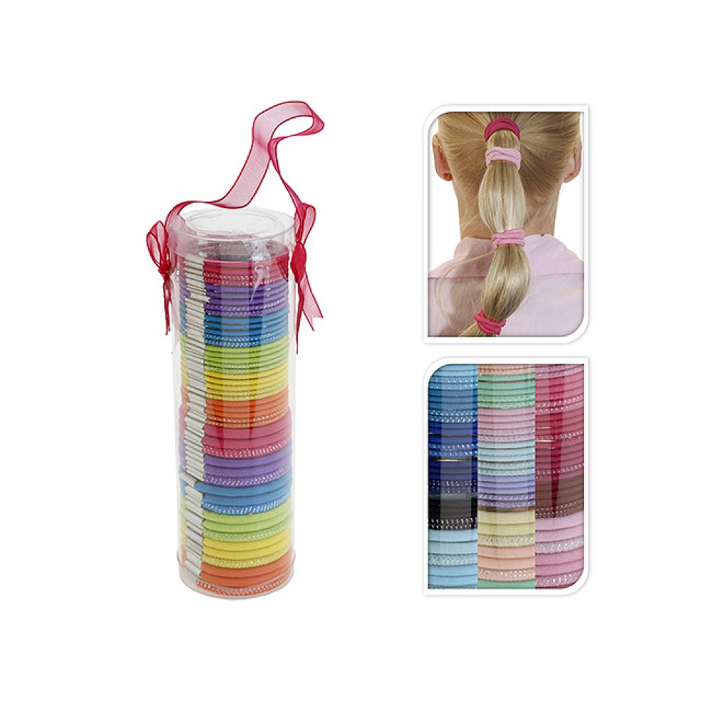 Set elastice pentru par subtiri 48buc, in tuba