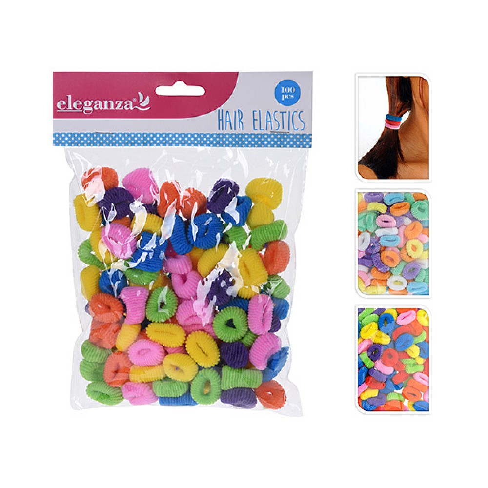Set elastice pentru par Eleganza 100buc mici, voluminos