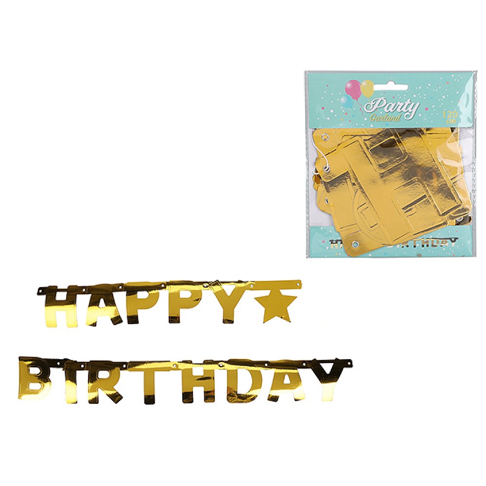 Ghirlanda decorativa Happy Birthday 120cm